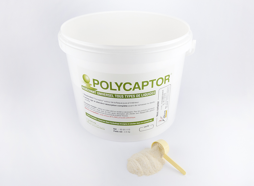 Polycaptor, absorbant asséchant pour produits chimiques - IBISCO
