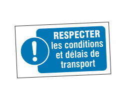 Sticker pour boites de prélèvement rappelant de respecter le délai de transport